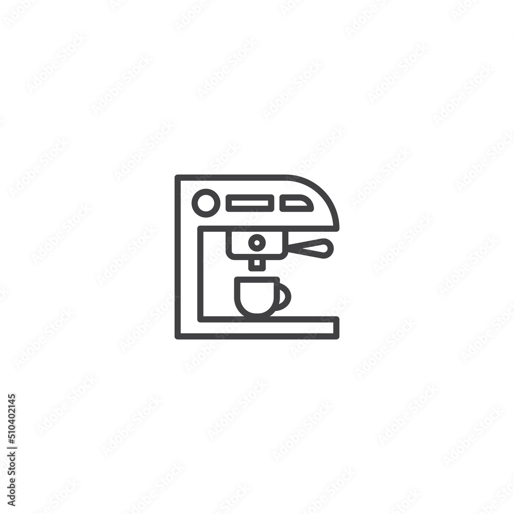 Coffee machine espresso machine line icon. linear style sign for mobile concept and web design. Outline vector icon. Symbol, logo illustration. Vector graphic