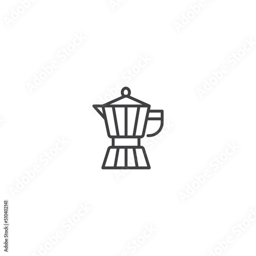 Moka pot line icon. linear style sign for mobile concept and web design. Outline vector icon. Symbol, logo illustration. Vector graphic