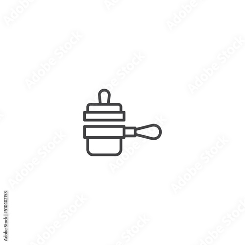 Portafilter tamper line icon. linear style sign for mobile concept and web design. Outline vector icon. Symbol, logo illustration. Vector graphic