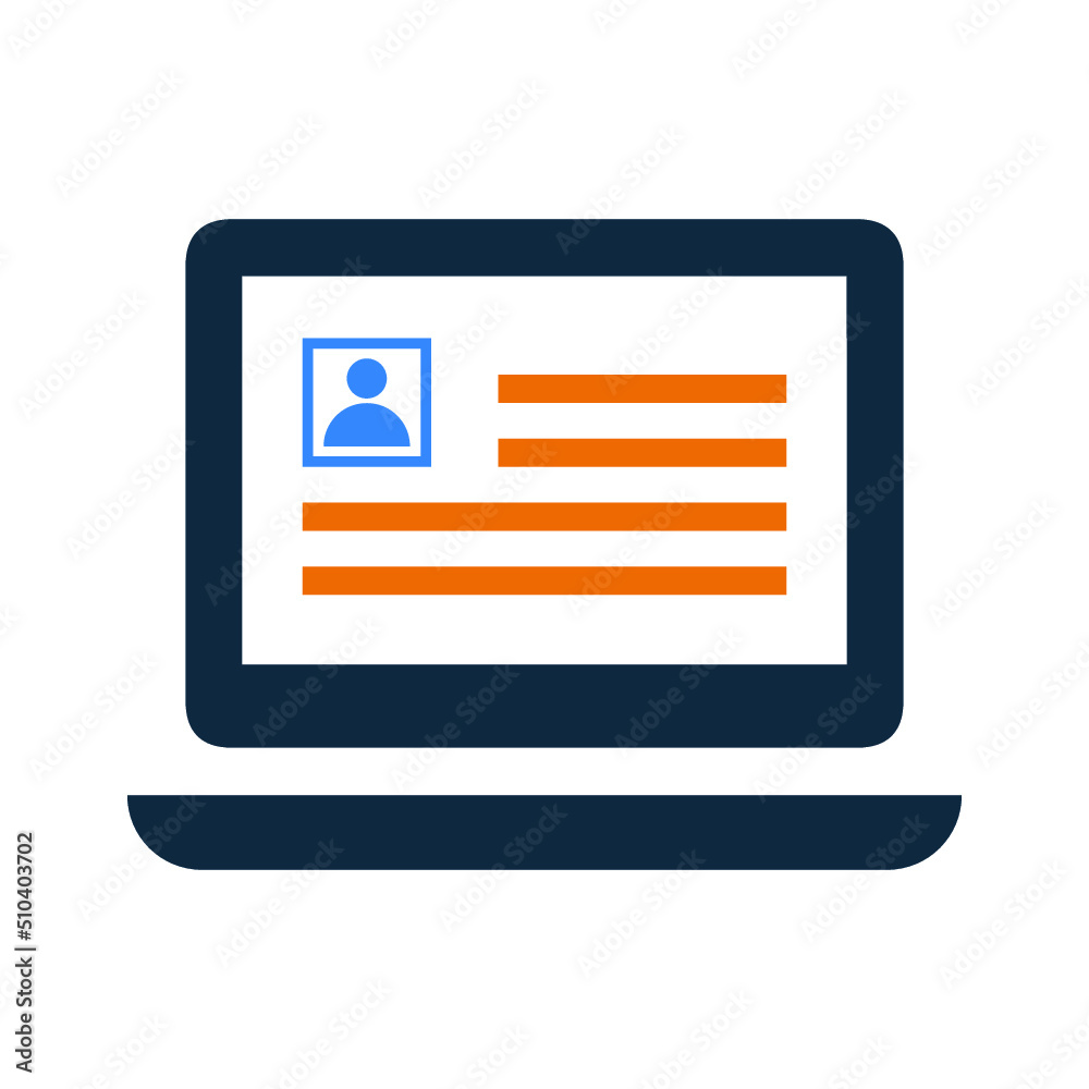 Document, office, profile icon. Simple editable vector illustration.