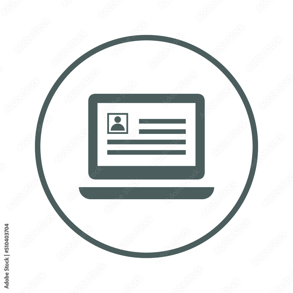 Document, office, profile icon. Gray vector graphics.