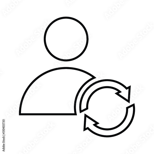 Employee, flow, qualification outline icon. Line art vector.