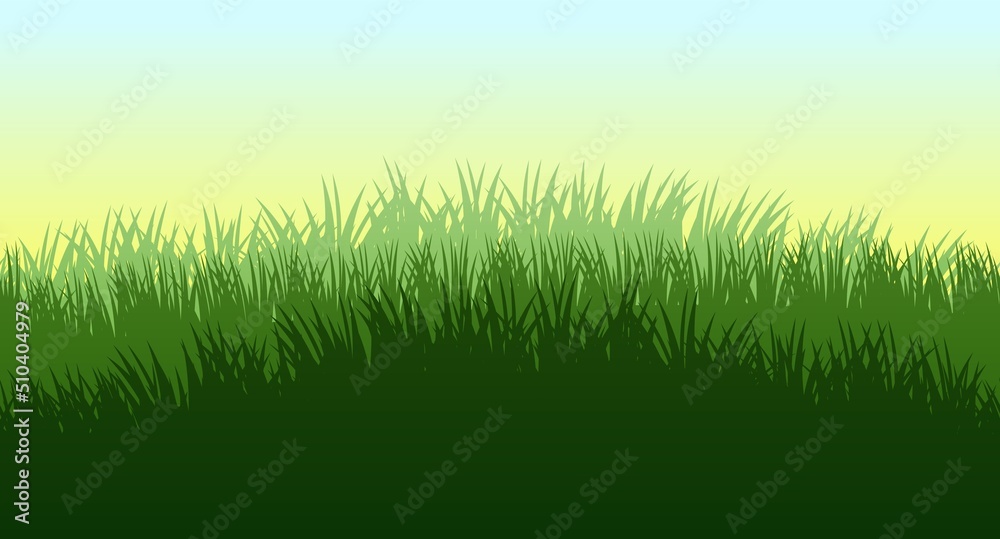Grass. Nature rural landscape. The pasture is overgrown. Overgrown dense lawn. Horizontal seamless illustration. Vector Grass. Nature rural landscape. The pasture is overgrown. Overgrown dense lawn. Horizontal seamless illustration. Vector