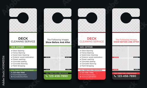 Deck cleaning service Door hanger design template, Door hanger template