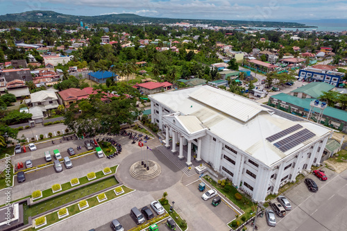 Tagbilaran City, Bohol, Philippines - May 2022: Aerial of Tagbilaran City Hall and Plaza. photo