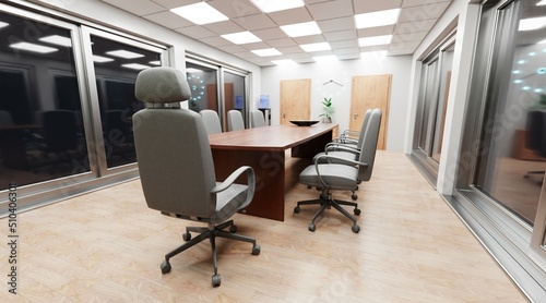 Realistic 3D Render of Conference Room