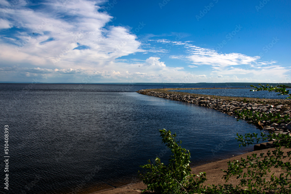 stone embankment on the Volga river