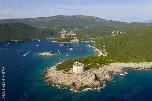 Fort Arza in Montenegro, near the island of Mamula in the Adriatic Sea.	 photo