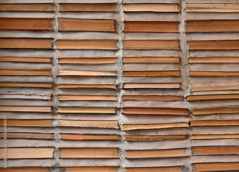 Yellow background from books. A lot of books Yellow background from books. A lot of books