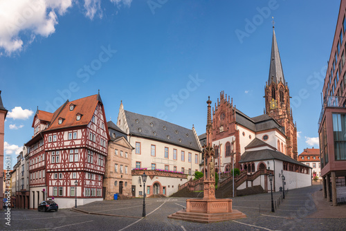 Aschaffenburg Old Town at a sunny summer day, Germany
