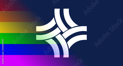 Tableau sur toile Flag of Thornton City Colorado With LGBT Rainbow