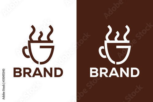 modern coffee cup logo design
