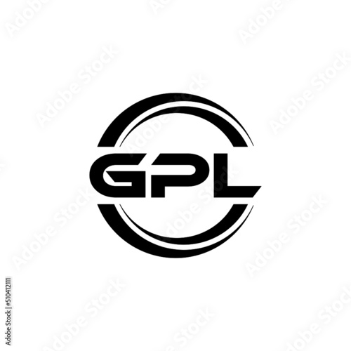 GPL letter logo design with white background in illustrator  vector logo modern alphabet font overlap style. calligraphy designs for logo  Poster  Invitation  etc.