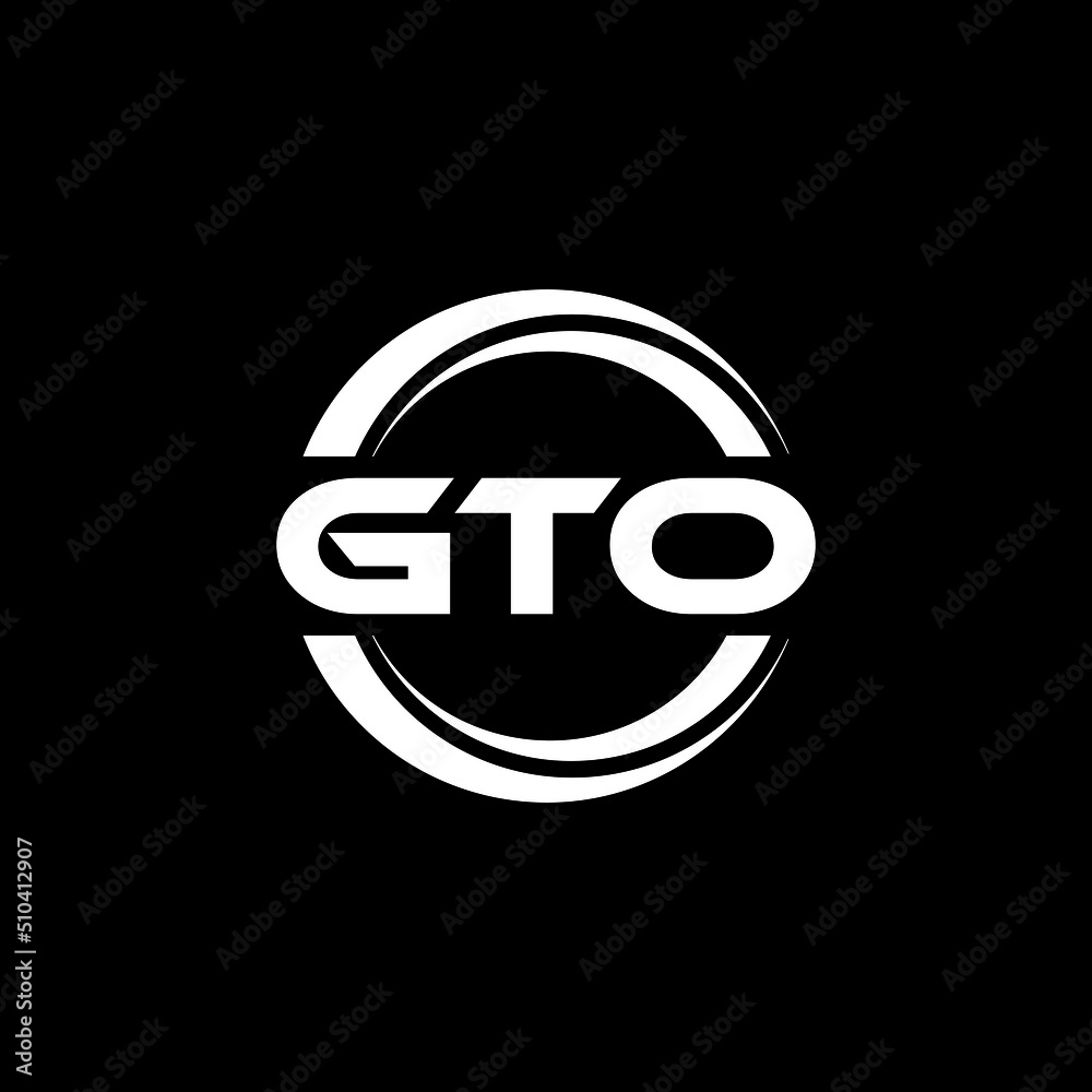 GTO letter logo design with black background in illustrator, vector logo modern alphabet font overlap style. calligraphy designs for logo, Poster, Invitation, etc.