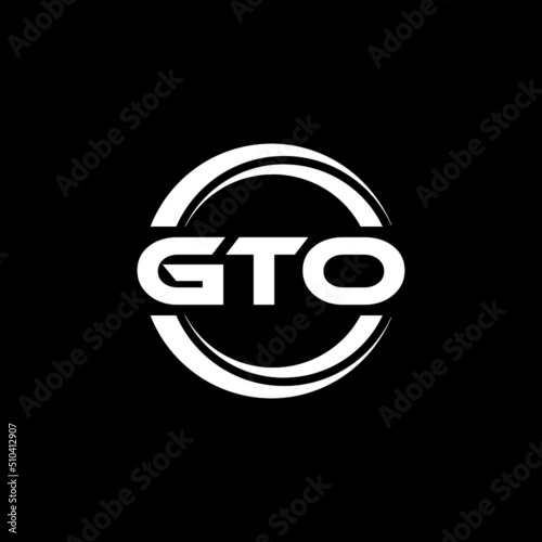 GTO letter logo design with black background in illustrator, vector logo modern alphabet font overlap style. calligraphy designs for logo, Poster, Invitation, etc. photo