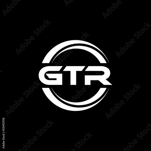 GTR letter logo design with black background in illustrator, vector logo modern alphabet font overlap style. calligraphy designs for logo, Poster, Invitation, etc. photo