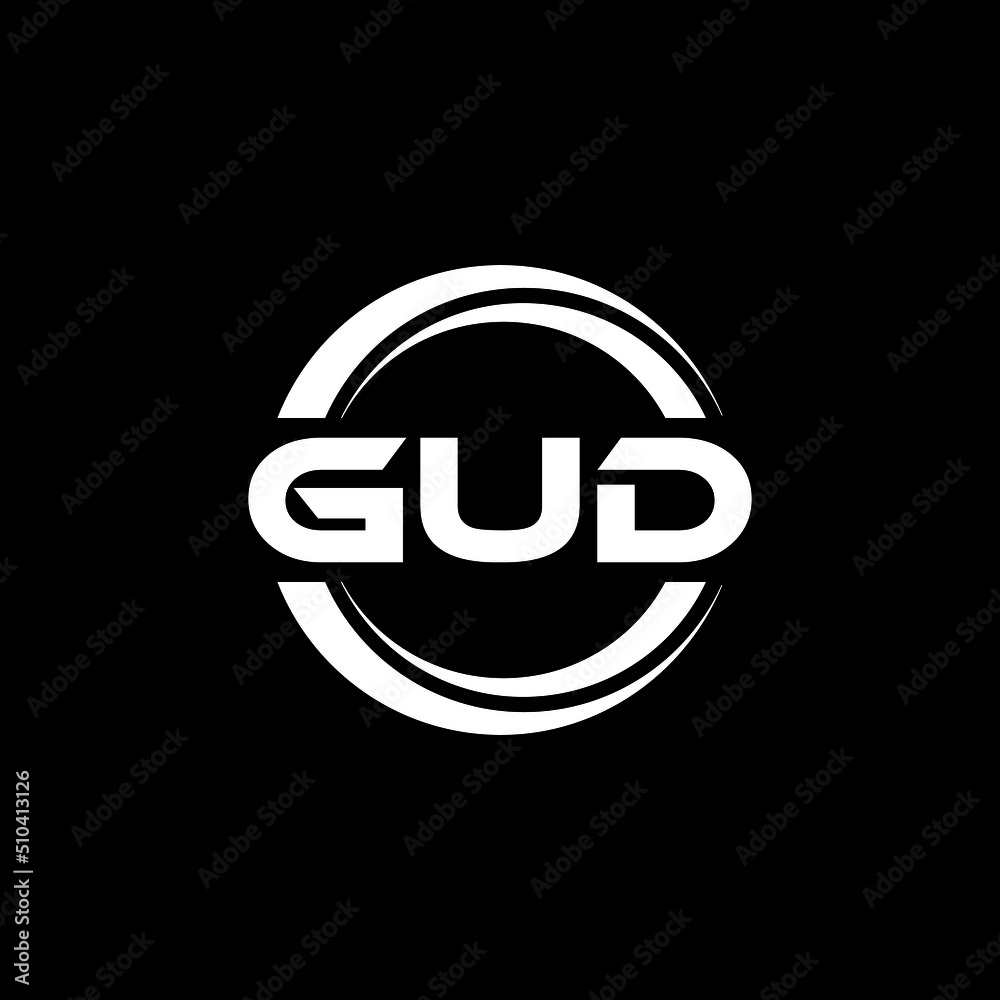GUD letter logo design with black background in illustrator, vector logo modern alphabet font overlap style. calligraphy designs for logo, Poster, Invitation, etc. GUD letter logo design with black background in illustrator, vector logo modern alphabet font overlap style. calligraphy designs for logo, Poster, Invitation, etc.