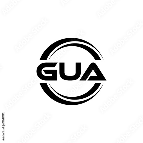 GUA letter logo design with white background in illustrator  vector logo modern alphabet font overlap style. calligraphy designs for logo  Poster  Invitation  etc.