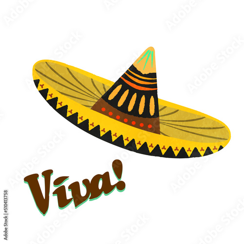 Cute colorful Mexican hat illustration