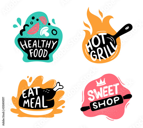 Fotografie, Obraz Food menu logotype