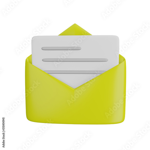 3D Mail Illustration Front View