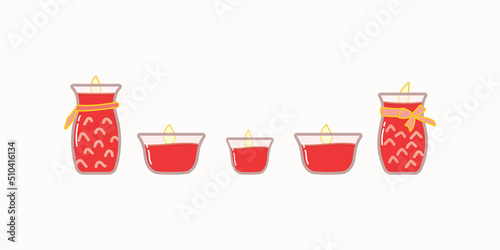 Cute simple Taiwanese Ghost festival candle in cartoonish flat illustration art design