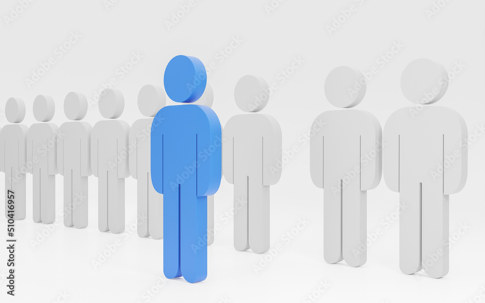 3d Business team leader on isolated isolated background use for banner. Leadership and teamwork for the organizations success. Boss who leads subordinates. Blue person icon. 3d render. 3d Business team leader on isolated isolated background use for banner. Leadership and teamwork for the organizations success. Boss who leads subordinates. Blue person icon. 3d render.