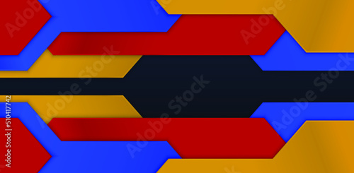 Free Download Abstract background. Multicolored shapes shadow overlap 3D dimension. Modern flat material background. Geometric vector template. - GFXLoad