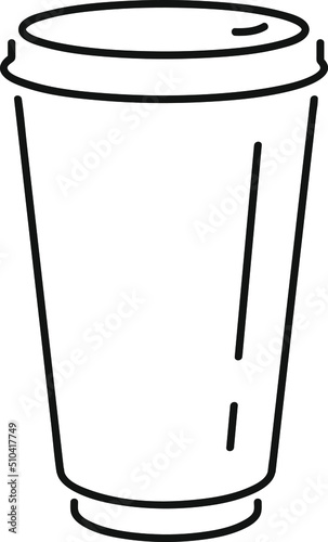 Vector icon of takeaway coffee with paper cup; The editable illustration of drink