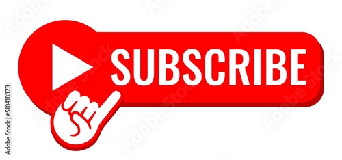 Red button subscribe of channel. Vector illustration