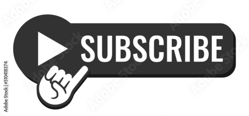 Black button subscribe of channel. Vector illustration