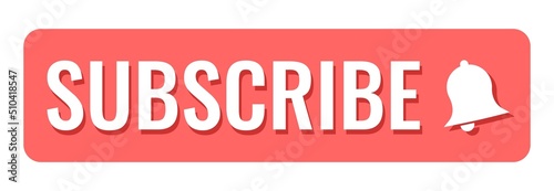 Pink button subscribe of channel. Vector illustration