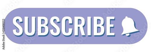 Blue button subscribe of channel. Vector illustration