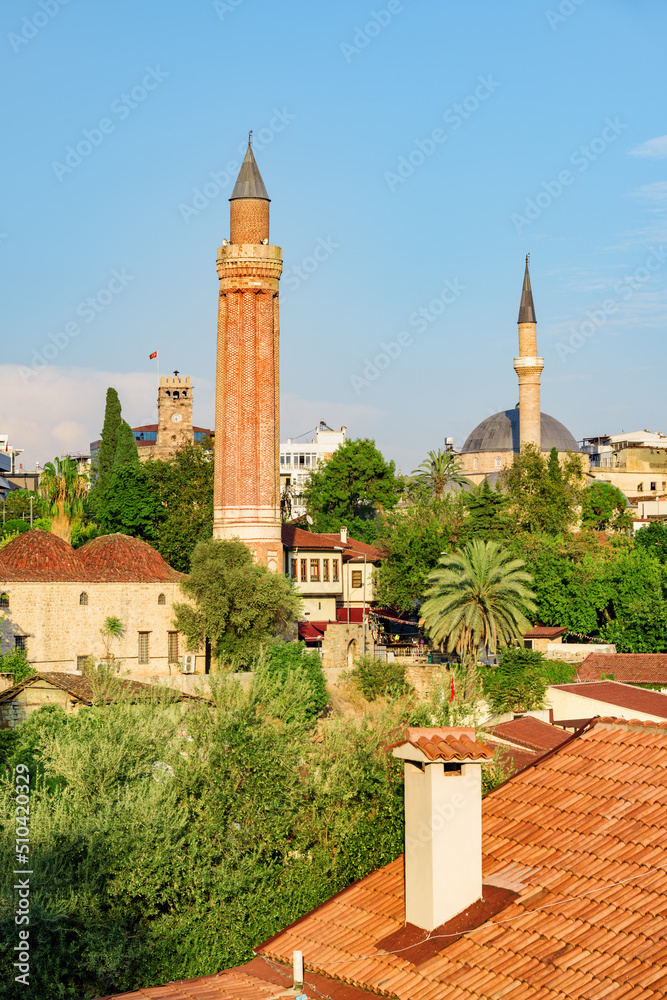 View of the Yivli Minare Mosque in Kaleici of Antalya