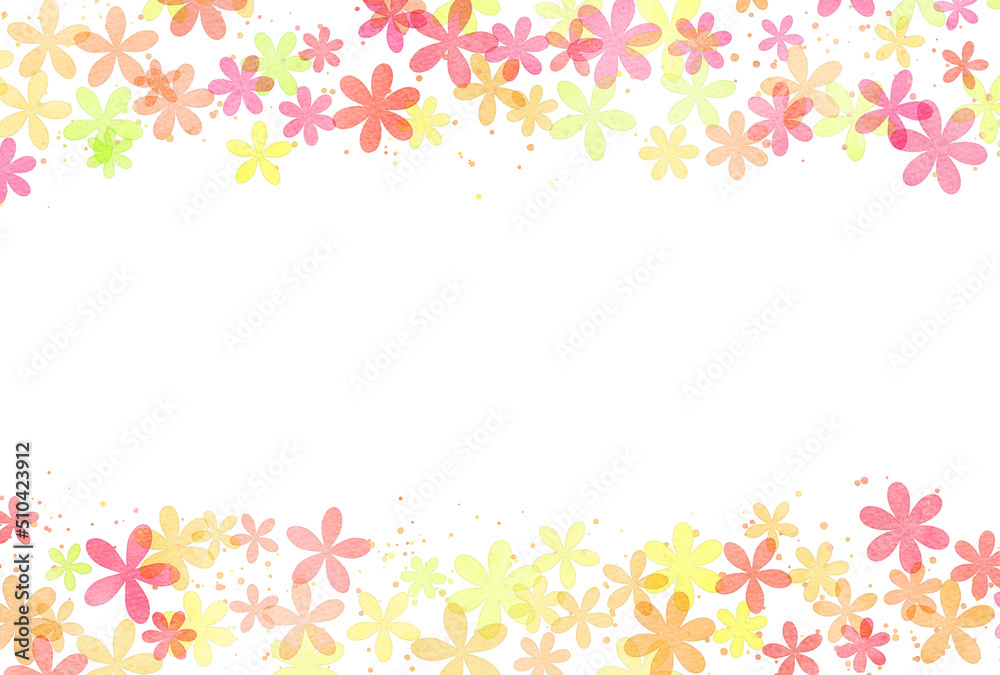 背景素材_水彩_花_赤 背景素材_水彩_花_赤