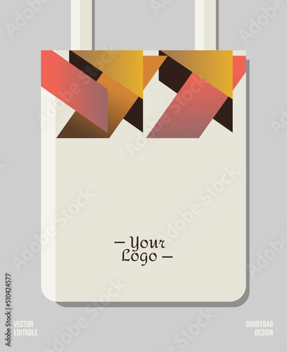 Creative geometric packaging print design, applied for pattern craft like tote bag and shopping bags, home industry gift bag production.