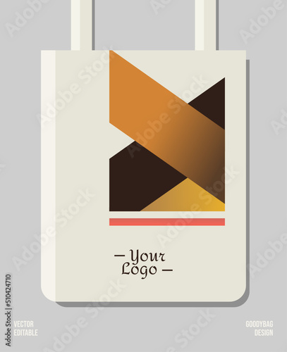 Creative geometric packaging print design, applied for pattern craft like tote bag and shopping bags, home industry gift bag production.