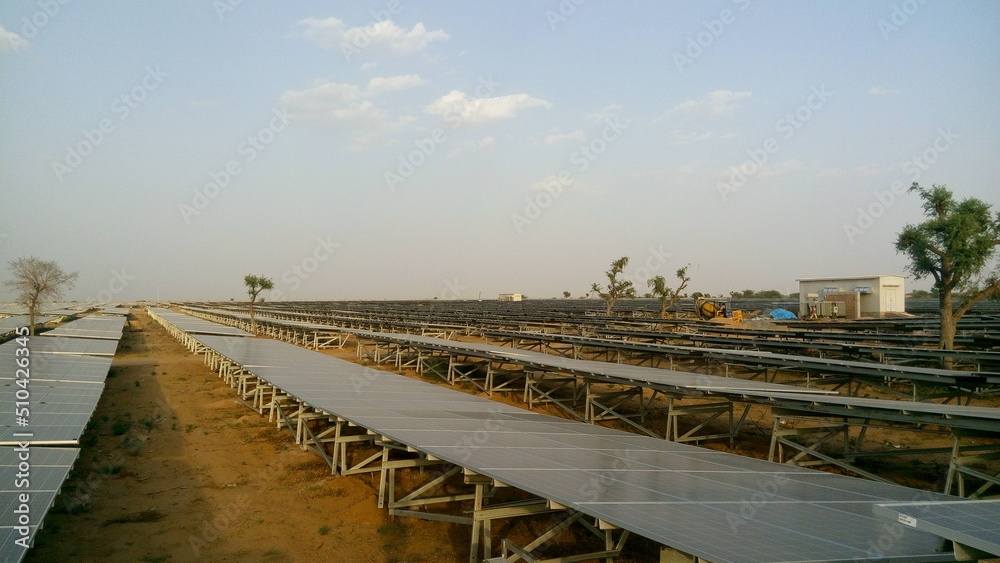 Solar power is the conversion of renewable energy from sunlight into electricity this plant is situated in Rajasthan, India
