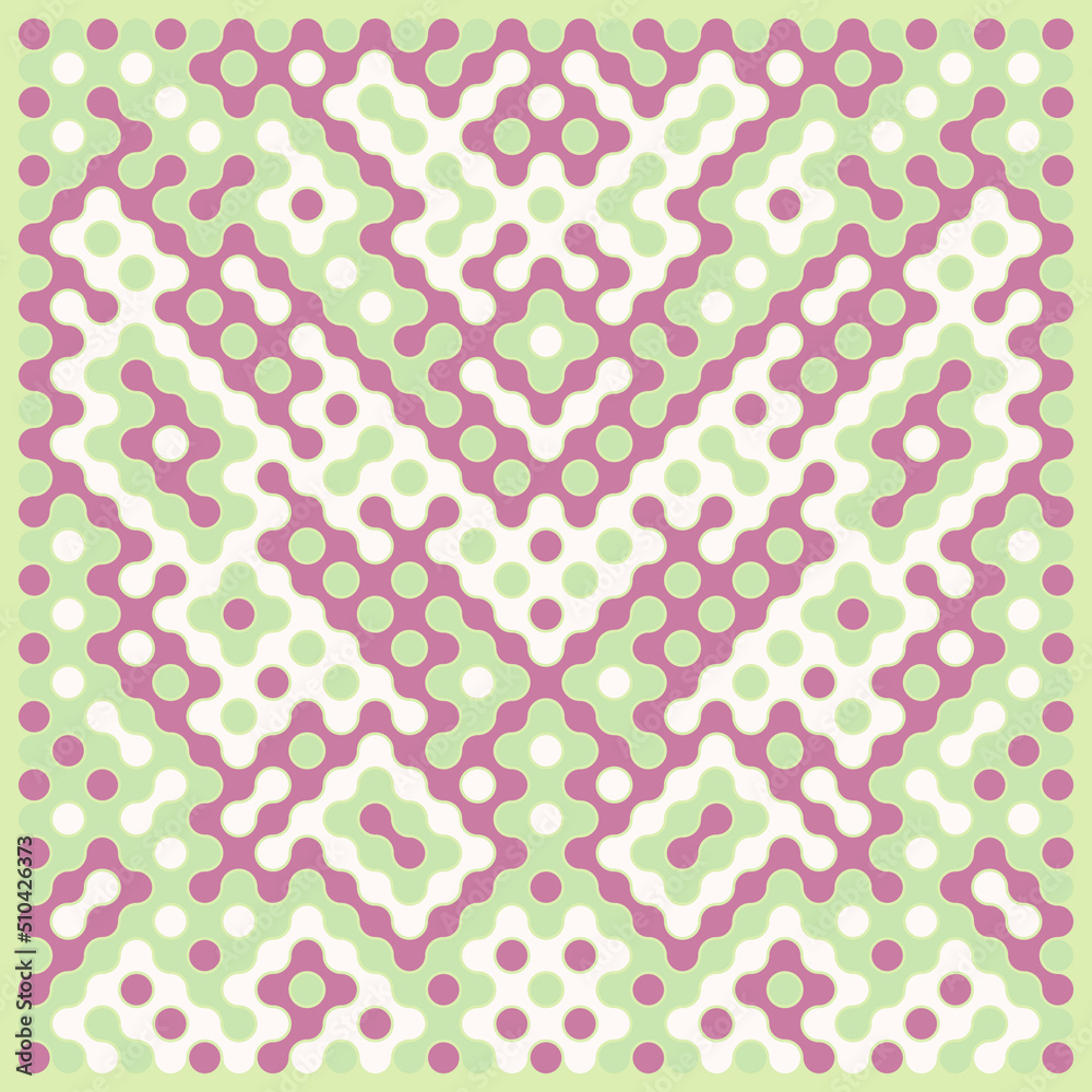 Multicolor truchet tiling connections illustration