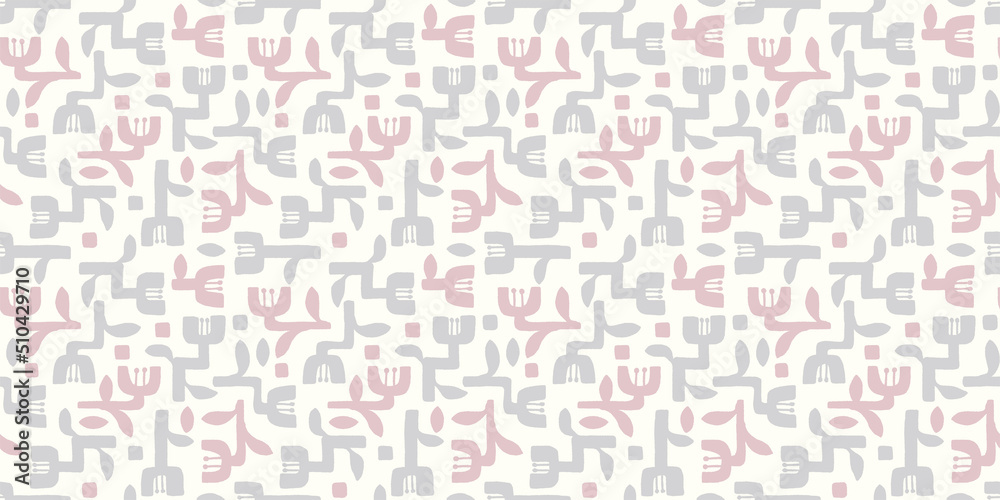 Floral illustration background. Seamless pattern.Vector. 花のイラストパターン