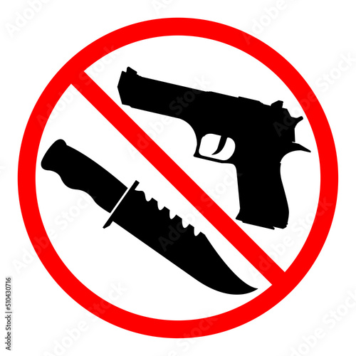 No weapons security vector icon isolated on white background.gun and bullets