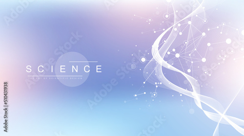 Abstract structure molecules or atom for science or medical background.