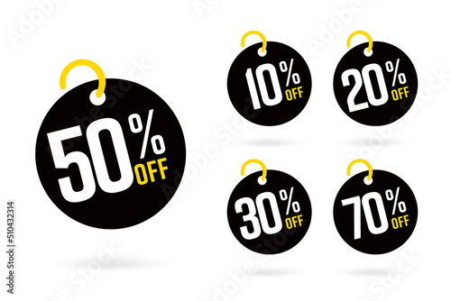 Sale price discount offer tag set