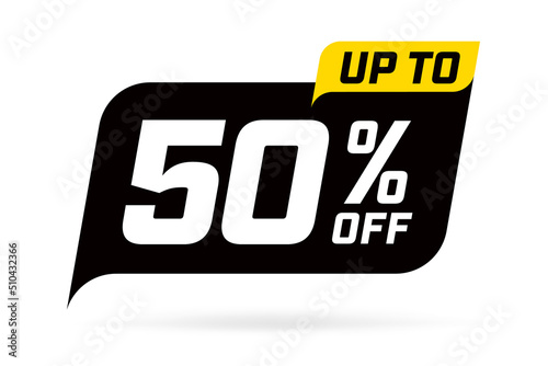 Obraz na płótnie Fifty percent off advertisement sticker template w salonie