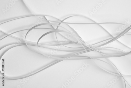 Abstract gray color strip wave paper horizontal empty copy space background.