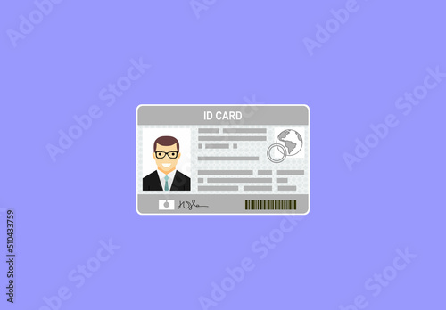 ID Card. Flat design style.icon.vector illustration design