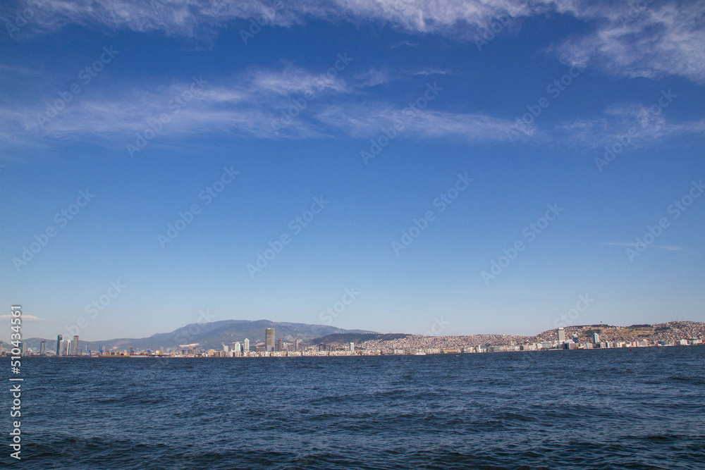 view of the sea and city from the sea
