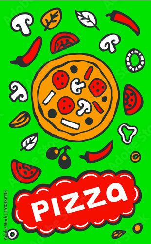 Pizza vector poster