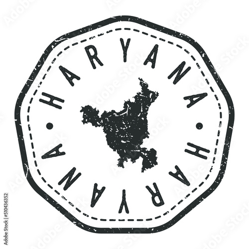 Haryana, India Map Stamp Retro Postmark. Silhouette Postal Passport. Seal Round Vector Icon. Badge Vintage Postage Design. photo