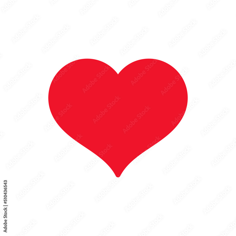 Hearts flat icons. Red icon on white background. Vector illustration.